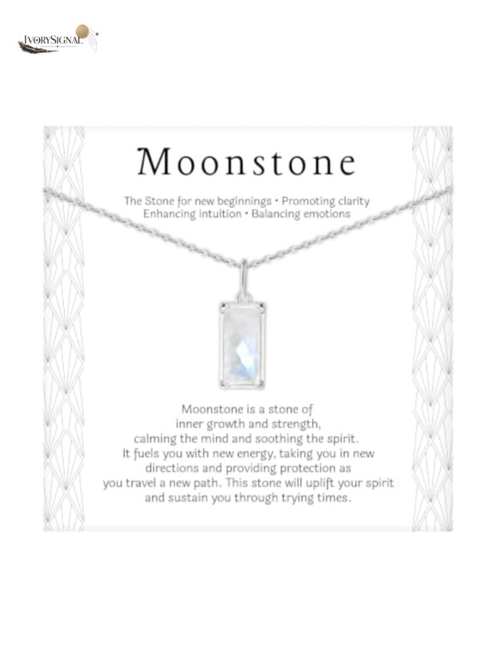 Rainbow Moonstone Sterling Silver Pendant Necklace Gift for Women